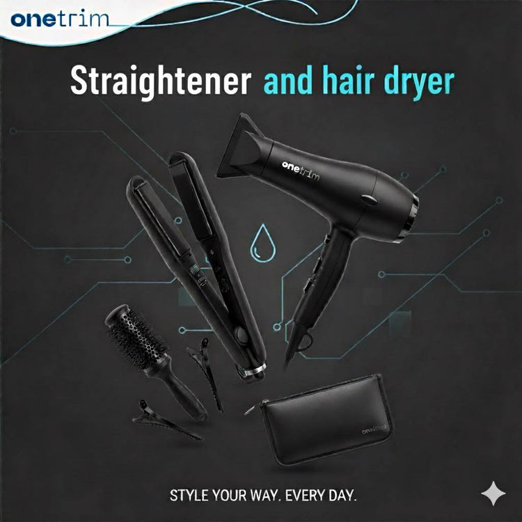 straightener and hair dryer