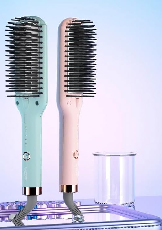 Hair Straightening Brush VGR V-592 , for straight and shiny hair in minutes, Maximum temperature of 220°C, Safe heating heads , 5 heating settings, LED temperature indicator , 360° rotating cable prevents tangling and provides flexibility during use.