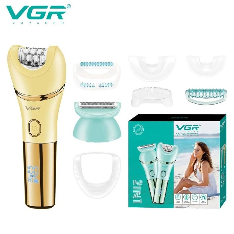 VGR V-753 Waterproof Body Hair Remover for Women, Shaver, Leg, Armpit and Pubic Hair V753 2 in 1