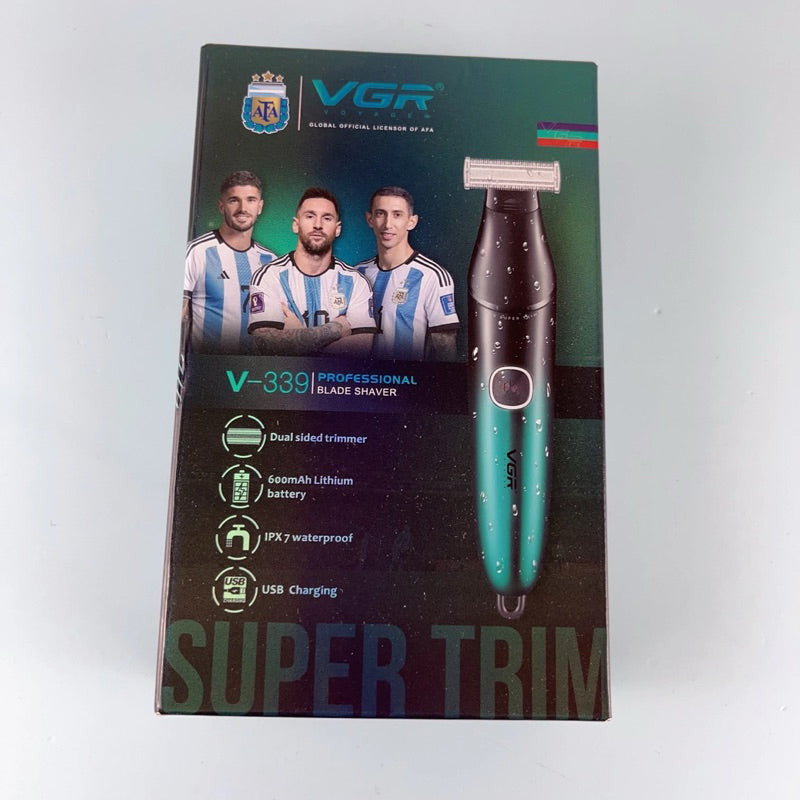 vgr V-339 foil and double-sided blade shaver, professional waterproof electric beard trimmer shaver, Super trim for shaving body, sensitive areas in two directions.