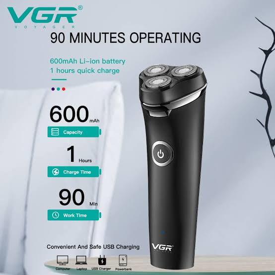 Premium Waterproof Electric Shaver with 3-Head Precision