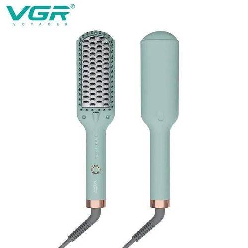 Hair Straightening Brush VGR V-592 , for straight and shiny hair in minutes, Maximum temperature of 220°C, Safe heating heads , 5 heating settings, LED temperature indicator , 360° rotating cable prevents tangling and provides flexibility during use.