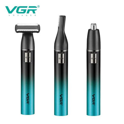 VGR V-628 Hair Clipper And Complete Grooming Kit – 3 In 1 For Body, Ear, Nose, And Bikini, Smart, USB.