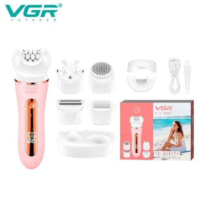 VGR Professional Lady Shaver Set 5X1 Women's Body Care Hair Removal Machine, V-751
