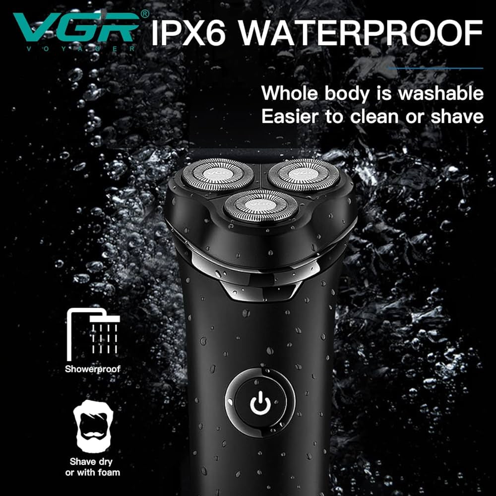 Premium Waterproof Electric Shaver with 3-Head Precision