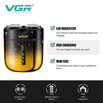VGR V-348 Professional Mini Shaver for Men - Waterproof