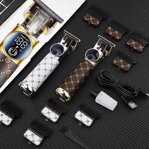 Professional Trimmer - Ceramic and Carbon Steel Blades, 2000mAh Battery, LED Display, Turbo Speed, USB-C Charging, Corded and Cordless VGR-942 Hair Clipper