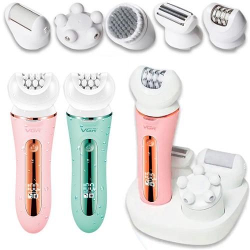 VGR Professional Lady Shaver Set 5X1 Women's Body Care Hair Removal Machine, V-751