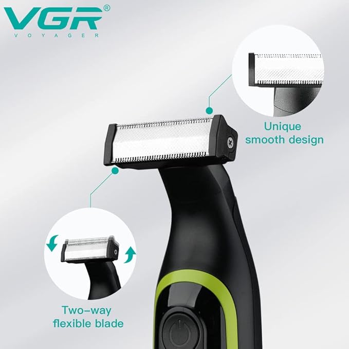 VGR V-017 Dual Sided Professional Beard Shaver Trimmer 90 min Runtime (Black).