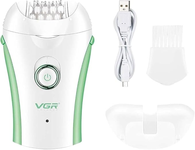 VGR V-705 Compact Professional Cordless Women Epilator for different body areas for gentle hair removal at home Wet & Dry use 120 minutes Runtime 32 Tweezers system & 2 speed settings