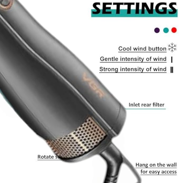 Professional 6 in 1 Hot Air Hair Styler v-491 1000 Watt Special Overheat Protection