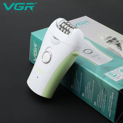 VGR V-705 Compact Professional Cordless Women Epilator for different body areas for gentle hair removal at home Wet & Dry use 120 minutes Runtime 32 Tweezers system & 2 speed settings