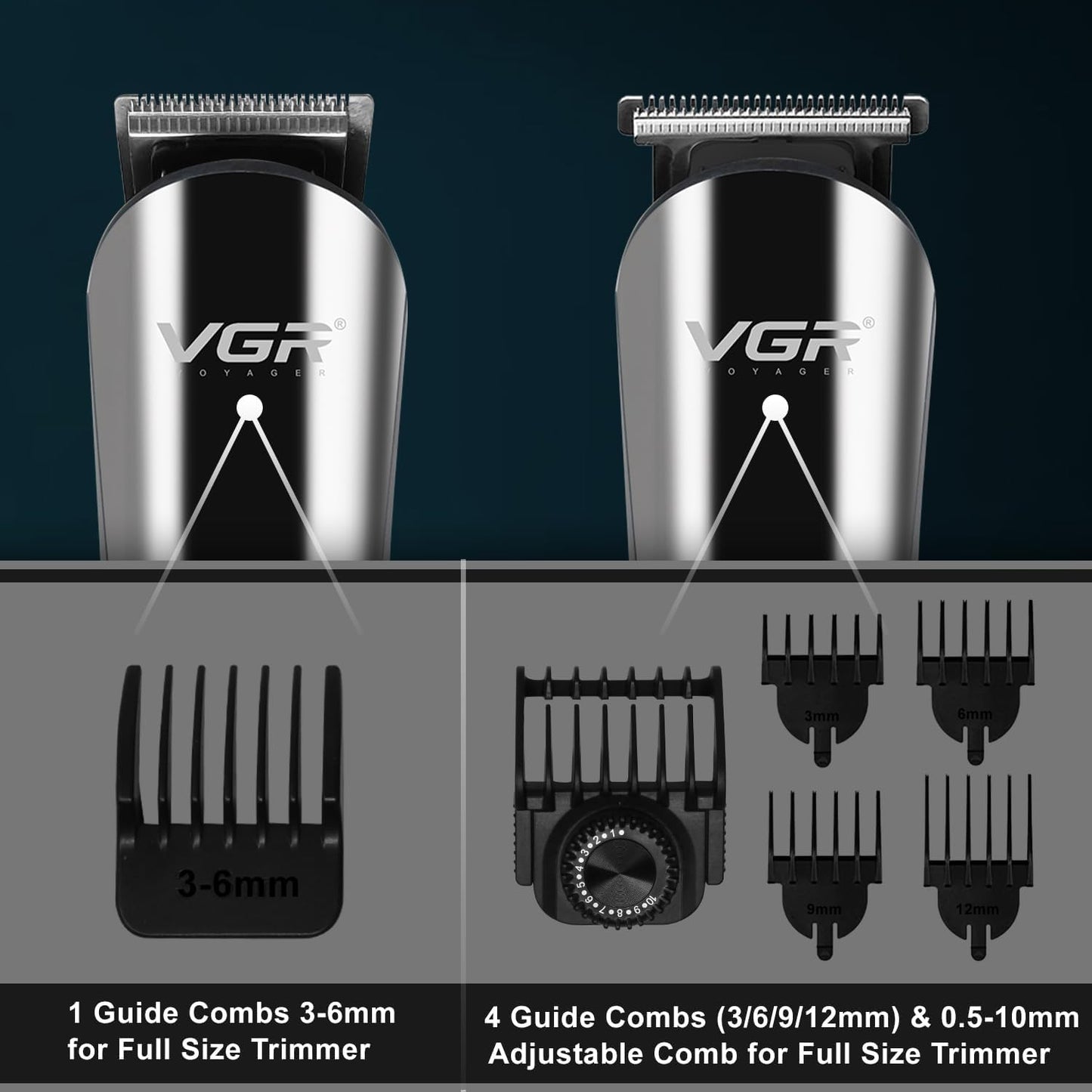 VGR Professional 11in1 IPX6 Washable Grooming Kit Trimmer for Men