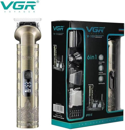 Vgr V-109 Waterproof Ipx6 6 In 1 Professional Set Hair Beard Trimmer Clipper Shaver Nose Trimmer Mesin Gunting Rambut