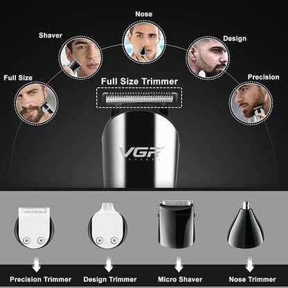 VGR Professional 11in1 IPX6 Washable Grooming Kit Trimmer for Men