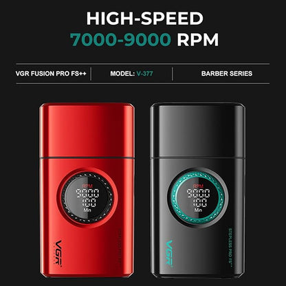 VGR 377 Foil Shaver for Men, Electric Razor for Shaving Face with Double Foil, 21-Speed 9000 RPM Motor Bald Shavers LED Display Titanium Foils, Barber Supplies (Red), Men's Gifts