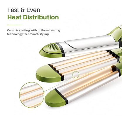 VGR V-569  4-in-1 Hair Styler - Hair Straightener, Curler, Crimper, and Waving Tool with Ceramic Coating Plates & Adjustable Heat Settings  Uniform Heat Technology .