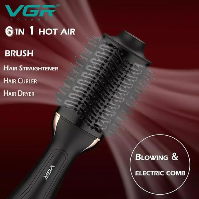 Professional 6 in 1 Hot Air Hair Styler v-491 1000 Watt Special Overheat Protection