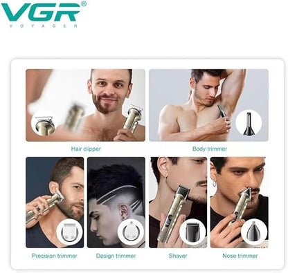 Vgr V-109 Waterproof Ipx6 6 In 1 Professional Set Hair Beard Trimmer Clipper Shaver Nose Trimmer Mesin Gunting Rambut