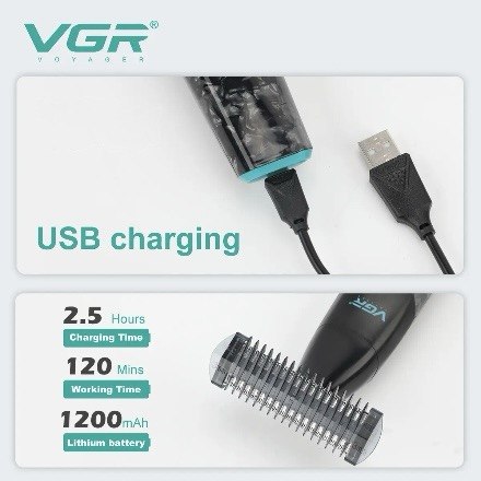 VGR V-632 Double-Blade Trimmer for Body, Beard, and Sensitive Areas