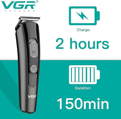 VGR V175 Professional Cord Cordless Grooming Kit with 5 Guide Combs Runtime 150 min Trimmer for Men, Black, Standard,1 count