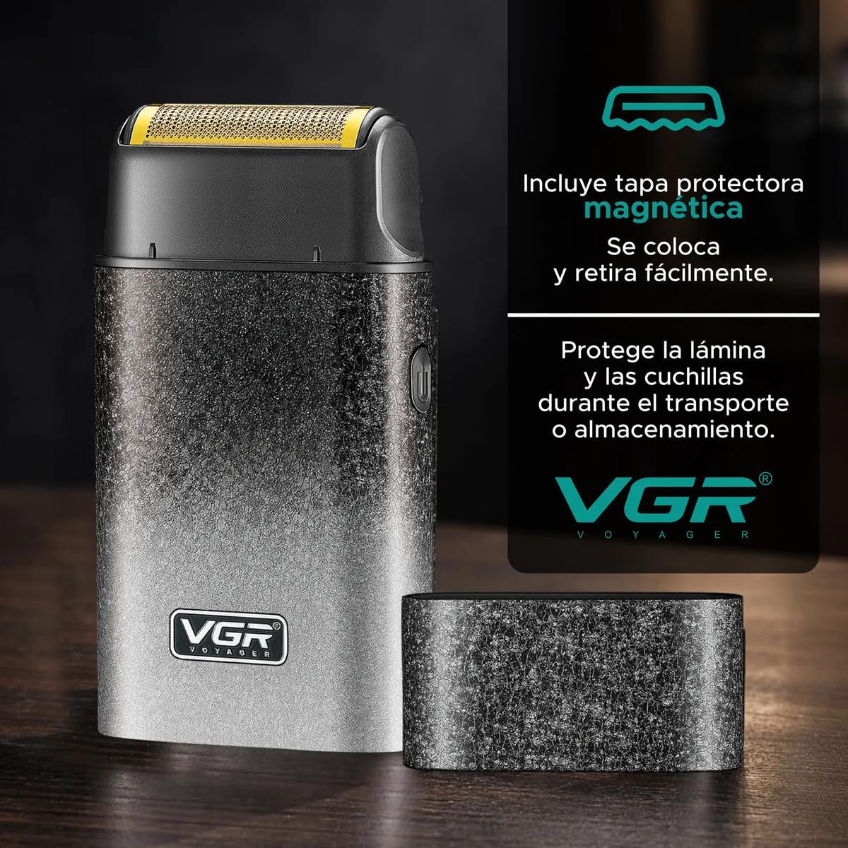 VGR V-326 Portable Electric Foil Shaver, USB Rechargeable, 600 mAh, 80 Min Runtime, for Skin Fades and Edge Contouring.