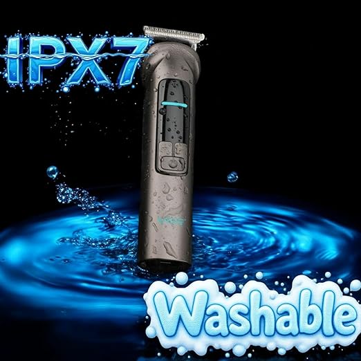 V-096IPX7 Professional Hair Trimmer Kit, 14-in-1 Waterproof Grooming Set with Metal Design, 150-Min Runtime, 7000 RPM Motor, Digital Display, USB Charging, Stand