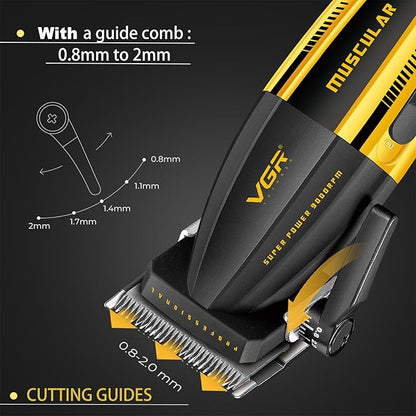 VGR 285 Fresh Fade Hair Clippers for Men, 9000RPM Professional Barber Clippers for Hair Cutting, Cordless Small Hair Trimmer Lightweight Versatile Barber Kit with 6 Magnetic Guide Combs, LED Display