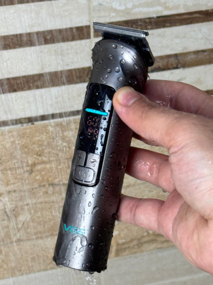 V-096IPX7 Professional Hair Trimmer Kit, 14-in-1 Waterproof Grooming Set with Metal Design, 150-Min Runtime, 7000 RPM Motor, Digital Display, USB Charging, Stand