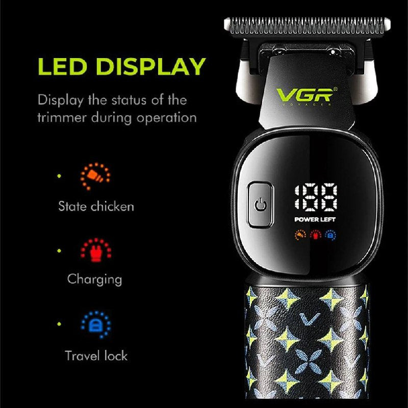 VGR V-185 Professional Hair Clipper for Men with Ceramic and Stainless Steel Blades, 7000 RPM Motor, USB Rechargeable