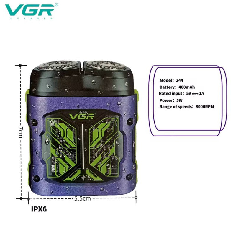 Professional Magnetic Head Electric Face Shaver Portable Beard Trimmer IPX6 Mini Shaver for Men V-344