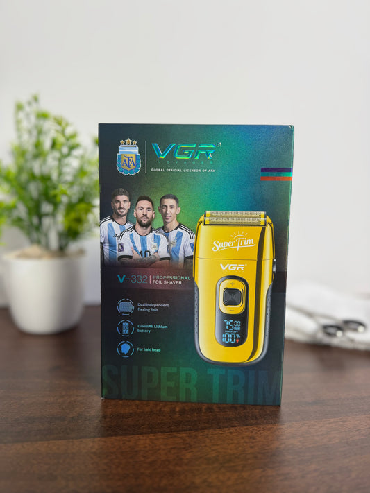 VGR V-332 Premium Cordless Rechargeable Foil Shaver for Men with pop-up trimmer Wet & Dry Shaver for Face Care Beard Trimmer Super-Fast Charge 150 mins Runtime with LED Digital Display 6500-7500RPM