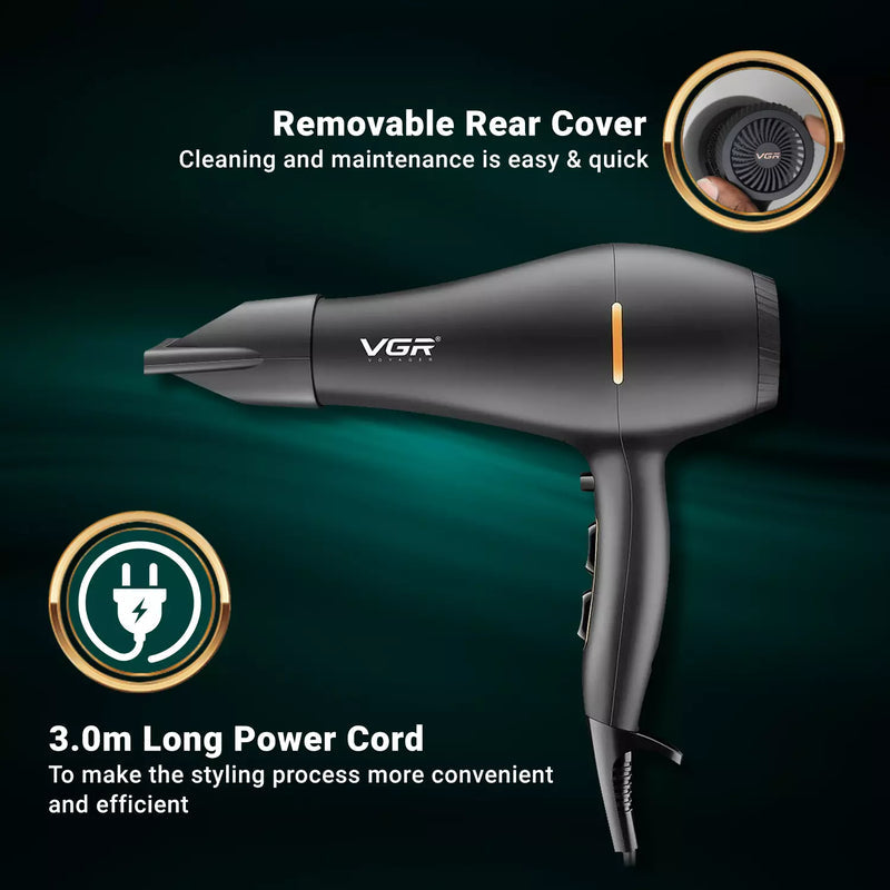 VGR V-433 Hair Dryer For men and Women, Black