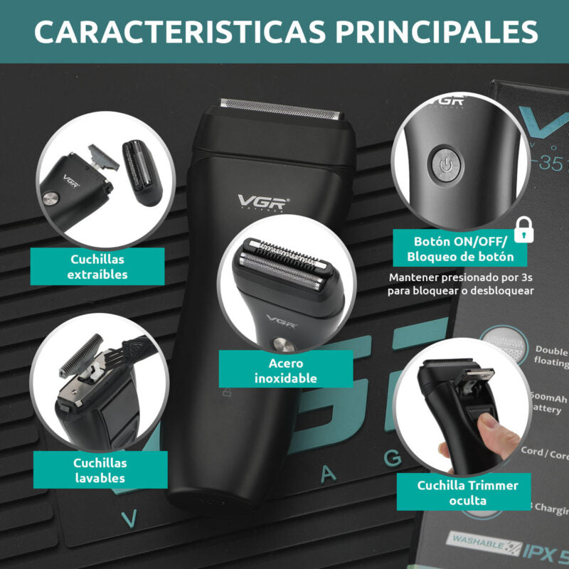 VGR V-351 2-in-1 Electric Shaver Trimmer .