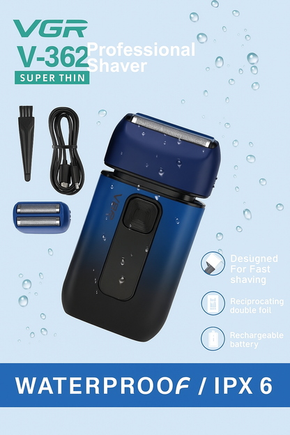 V-362 Electric Trimmer, Beard & Hair Trimmer, Professional Performance and Ergonomic Design, Combining Sharp Blades and Multiple Length Settings