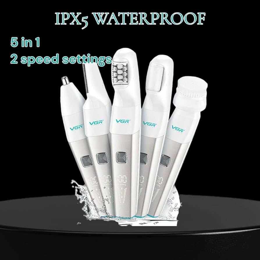 VGR V-752 Professional 5 IN 1 Lady Trimmer Set With Waterproof Body Trimmer