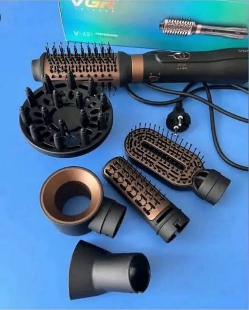 Professional 6 in 1 Hot Air Hair Styler v-491 1000 Watt Special Overheat Protection