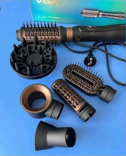 Professional 6 in 1 Hot Air Hair Styler v-491 1000 Watt Special Overheat Protection