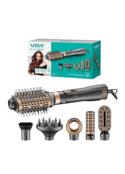 Professional 6 in 1 Hot Air Hair Styler v-491 1000 Watt Special Overheat Protection