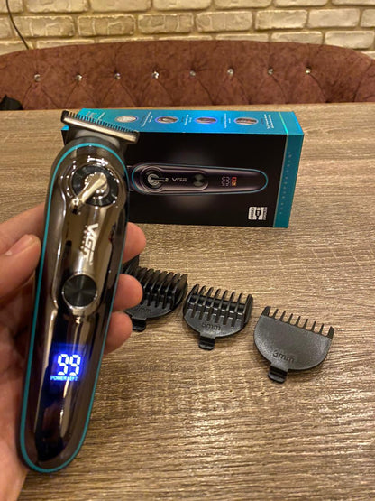 VGR V-075 Limited Edition Professional Hair Trimmer with LED Display, 4 Guide Combs for Men (3,6,9,12 mm, Color- Black)
