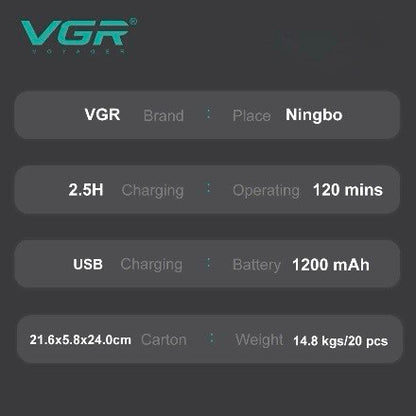 VGR V-632 Double-Blade Trimmer for Body, Beard, and Sensitive Areas
