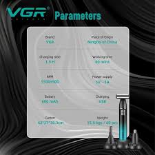 VGR V-628 Hair Clipper And Complete Grooming Kit – 3 In 1 For Body, Ear, Nose, And Bikini, Smart, USB.