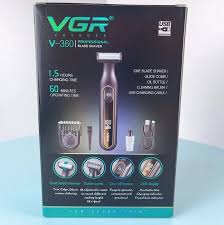 VGR Shaver Waterproof Household Rechargeable Adjustable Electric Razor LED Full Body Washable Reciprocating Men's Shaver V-360