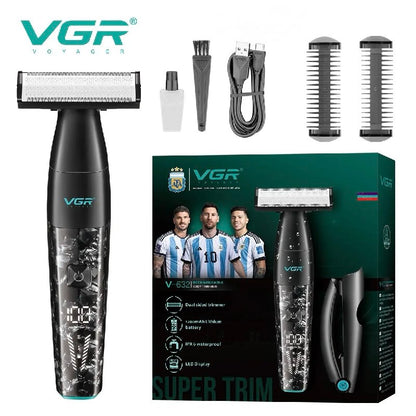 VGR V-632 Double-Blade Trimmer for Body, Beard, and Sensitive Areas