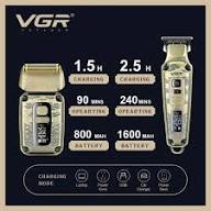VGR V-641 Cordless Shaver: Professional Shaving, USB Fast Charge, Wet & Dry, Modern Style, Gold