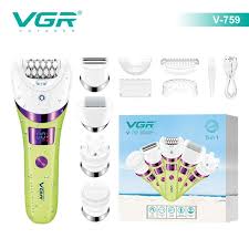 VGR V-759 Professional 5-in-1 Women's Hair Removal Device – IPX7 Waterproof, 30 Tweezer System, LED Light, 2 Speeds, 180-Minute Battery, USB Charging.