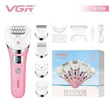 VGR V-759 Professional 5-in-1 Women's Hair Removal Device – IPX7 Waterproof, 30 Tweezer System, LED Light, 2 Speeds, 180-Minute Battery, USB Charging.