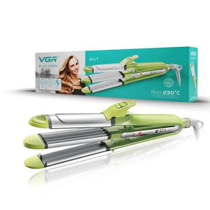 VGR V-569  4-in-1 Hair Styler - Hair Straightener, Curler, Crimper, and Waving Tool with Ceramic Coating Plates & Adjustable Heat Settings  Uniform Heat Technology .