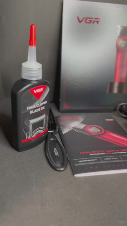 V- 977 Professional Hair Trimmer for Men, 8000 RPM T-Blade Trimmer, Wireless Barber Trimmer with Zero Level, Rechargeable Edge Hairdressers with LED Display (red)