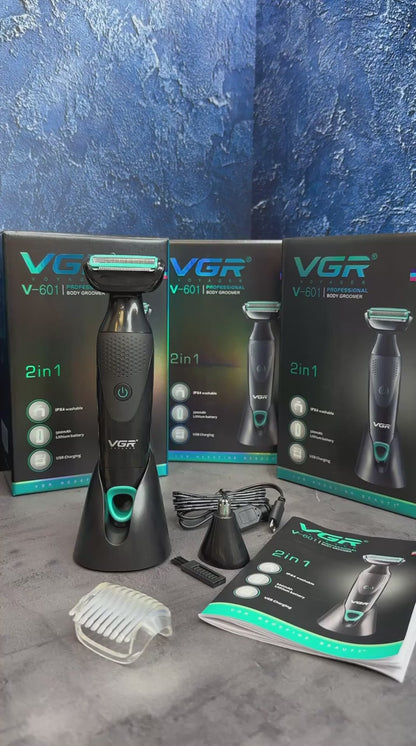 VGR V-601 Professional Body Grooming kit perfect for men's Home and Salon use-2 in 1 Body Hair Cutting Machine.